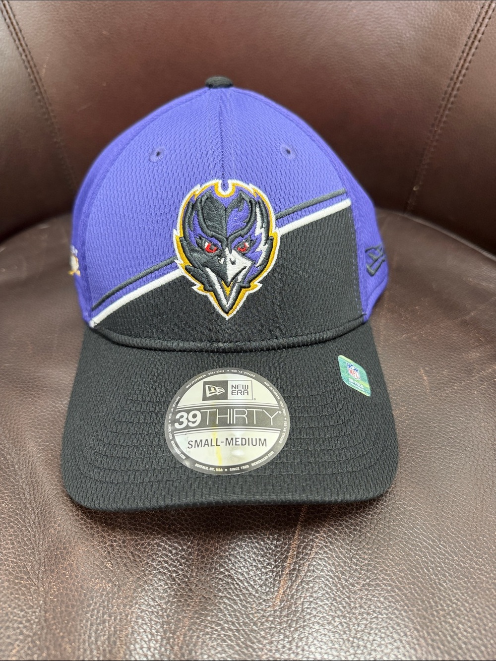 New Era Purple and Black Team Logo 39THIRTY Stretch-Fit Cap